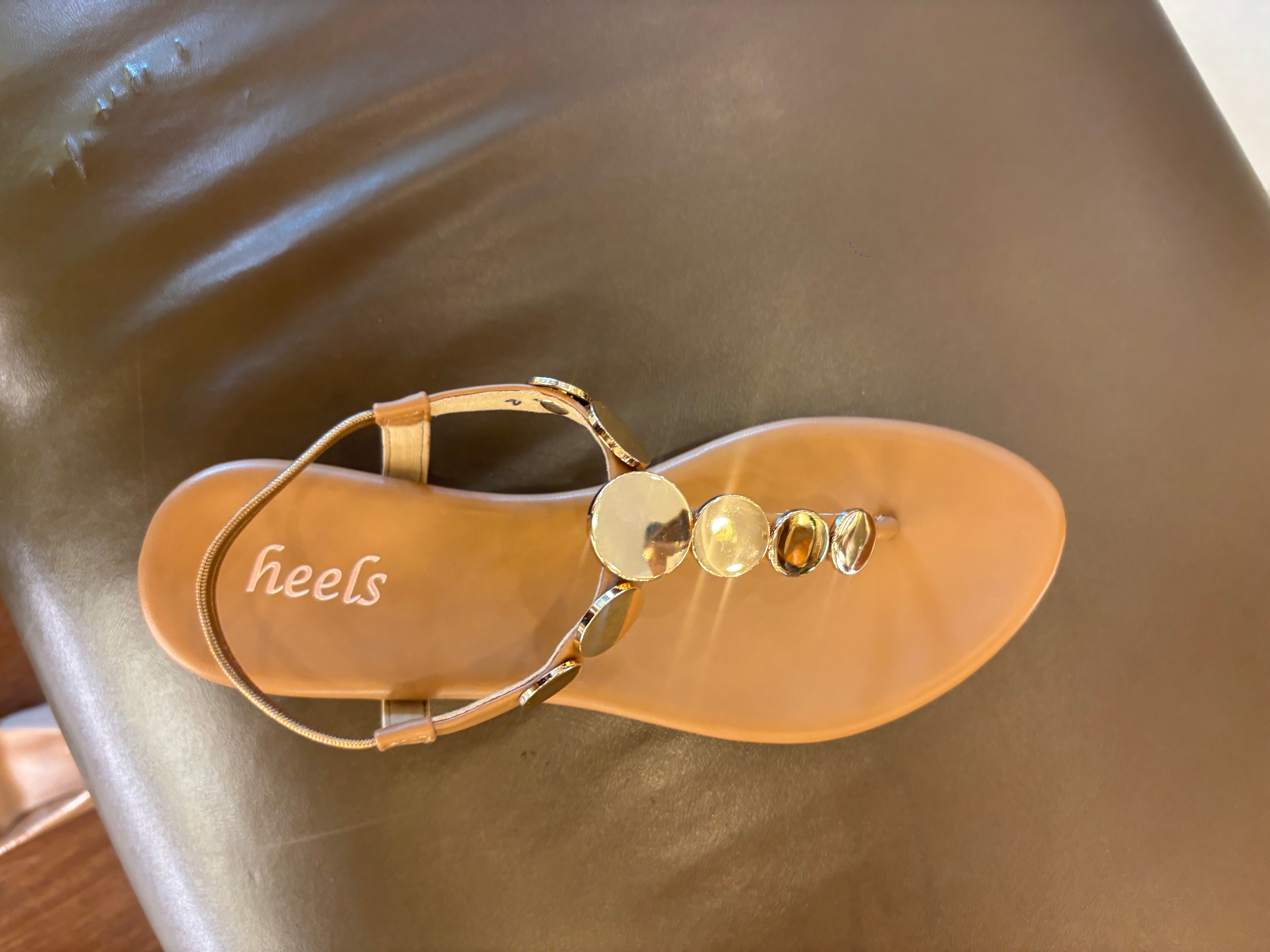 Erica Metallic Sphere Back Elastic Wedge Sandals - The Heels India