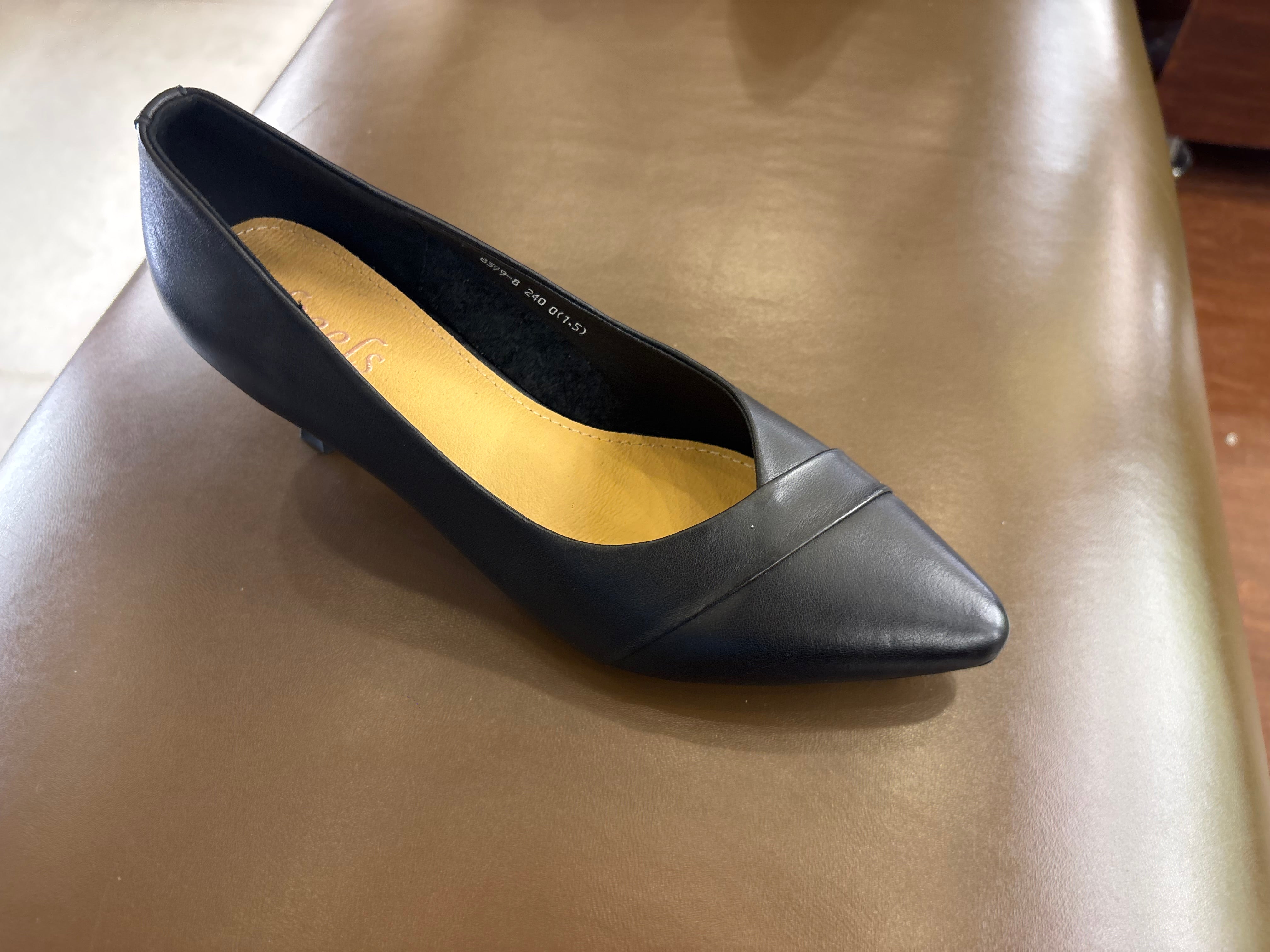 Alba Premium Leather Kitten Heel Stilettos