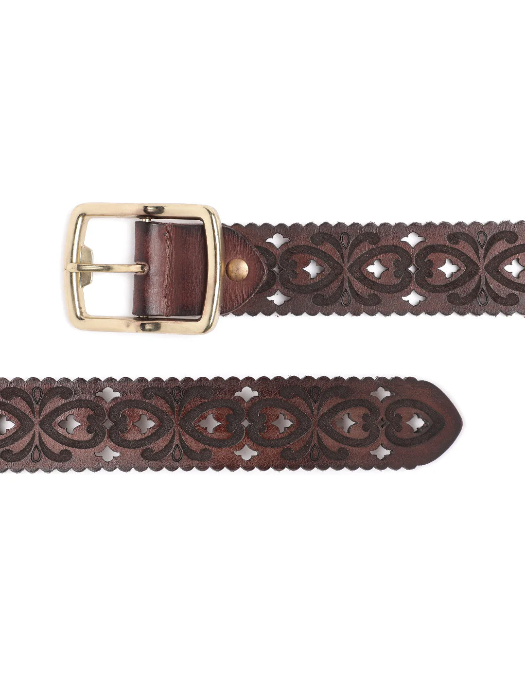 Cognac Women's Genuine Leather Belt