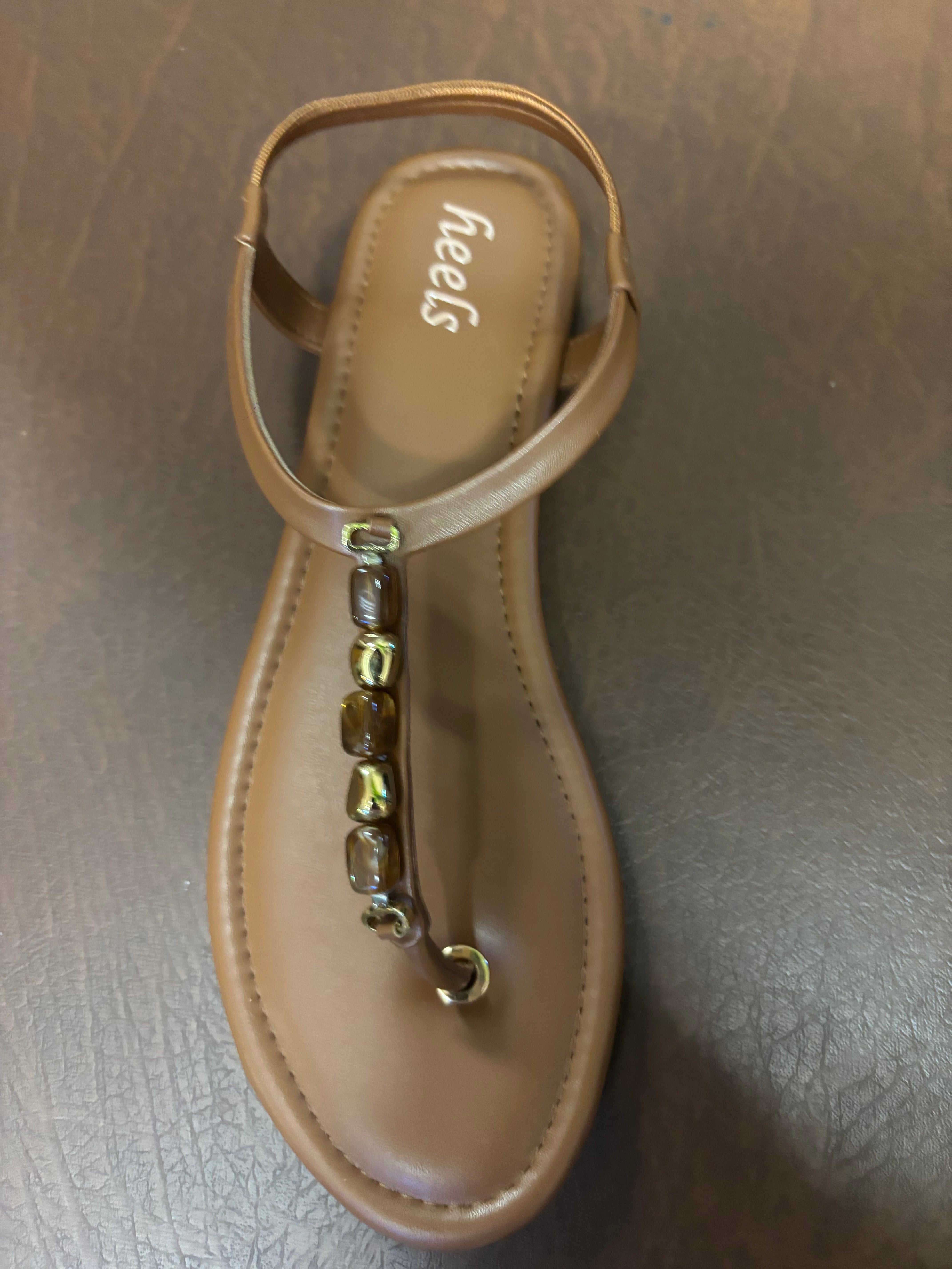 Kia Cushioned Back Elastic Embellished Sandals