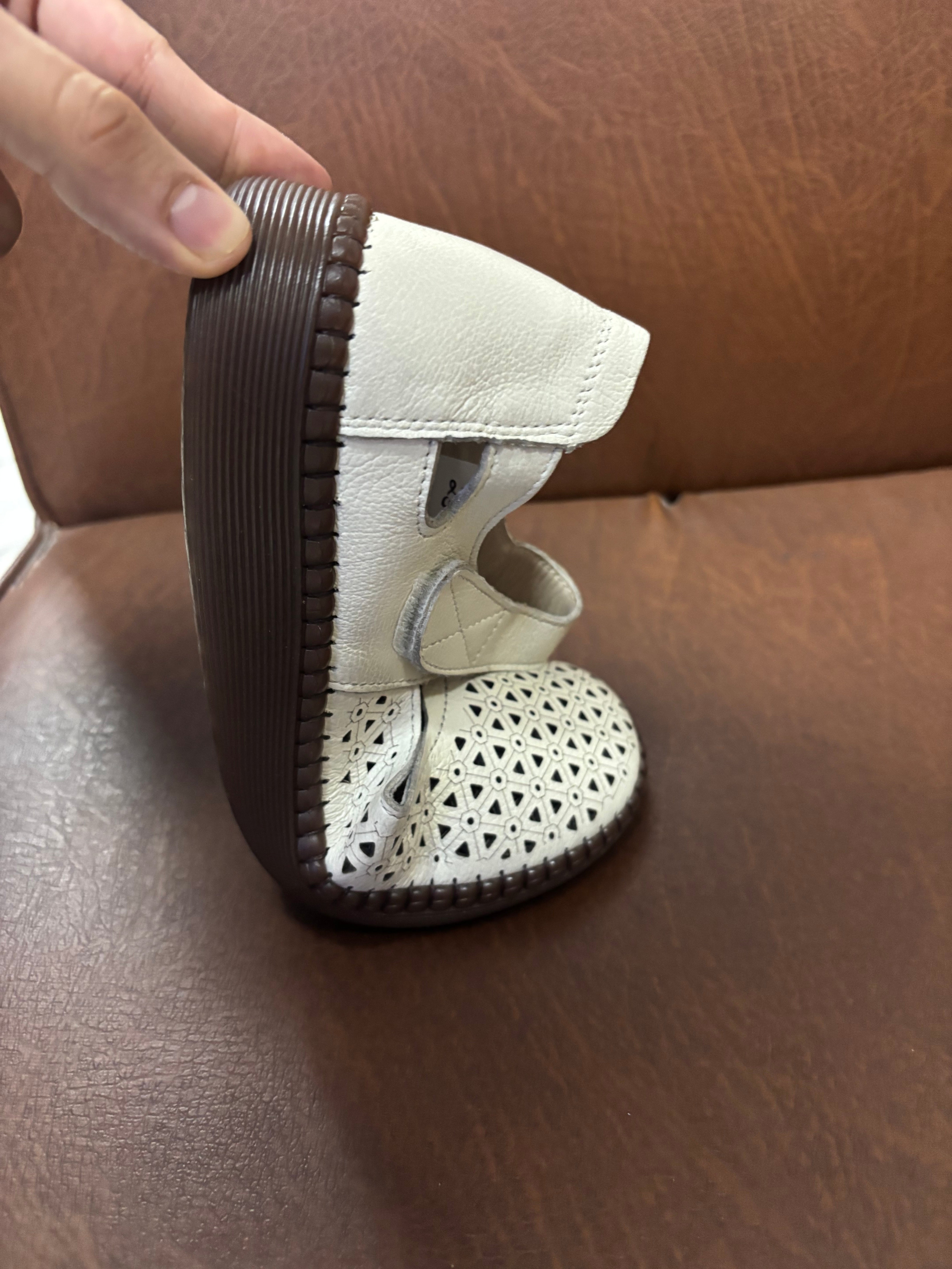 Melissa Leather Velcro Strap Perforated Cushioned Loafers