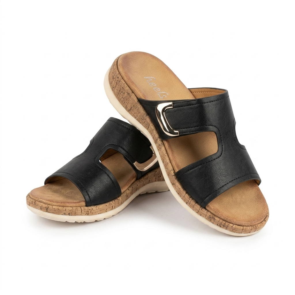 Belinda Comfort Slippers – Cushioned Velcro Strap - The Heels India