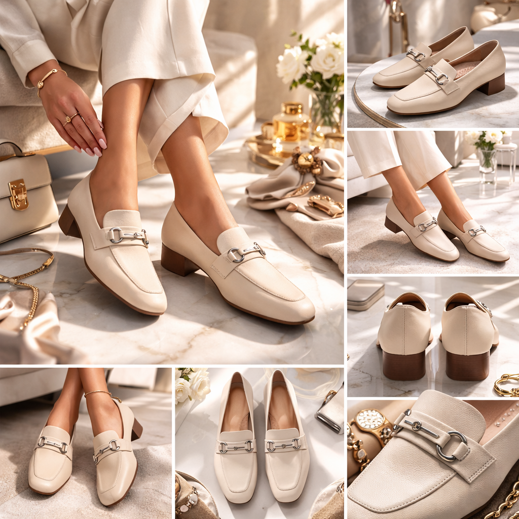 Sofiya Premium Leather Heel Formal Loafers - The Heels India