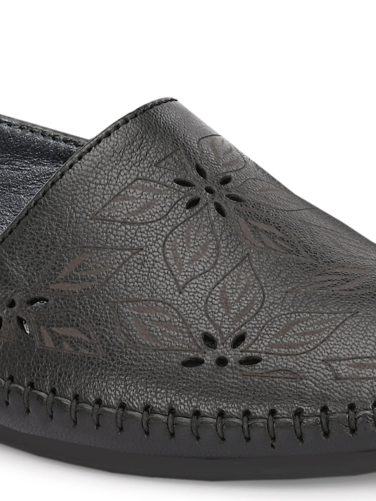 Teressa Perforated Cushioned Leather Ballerinas