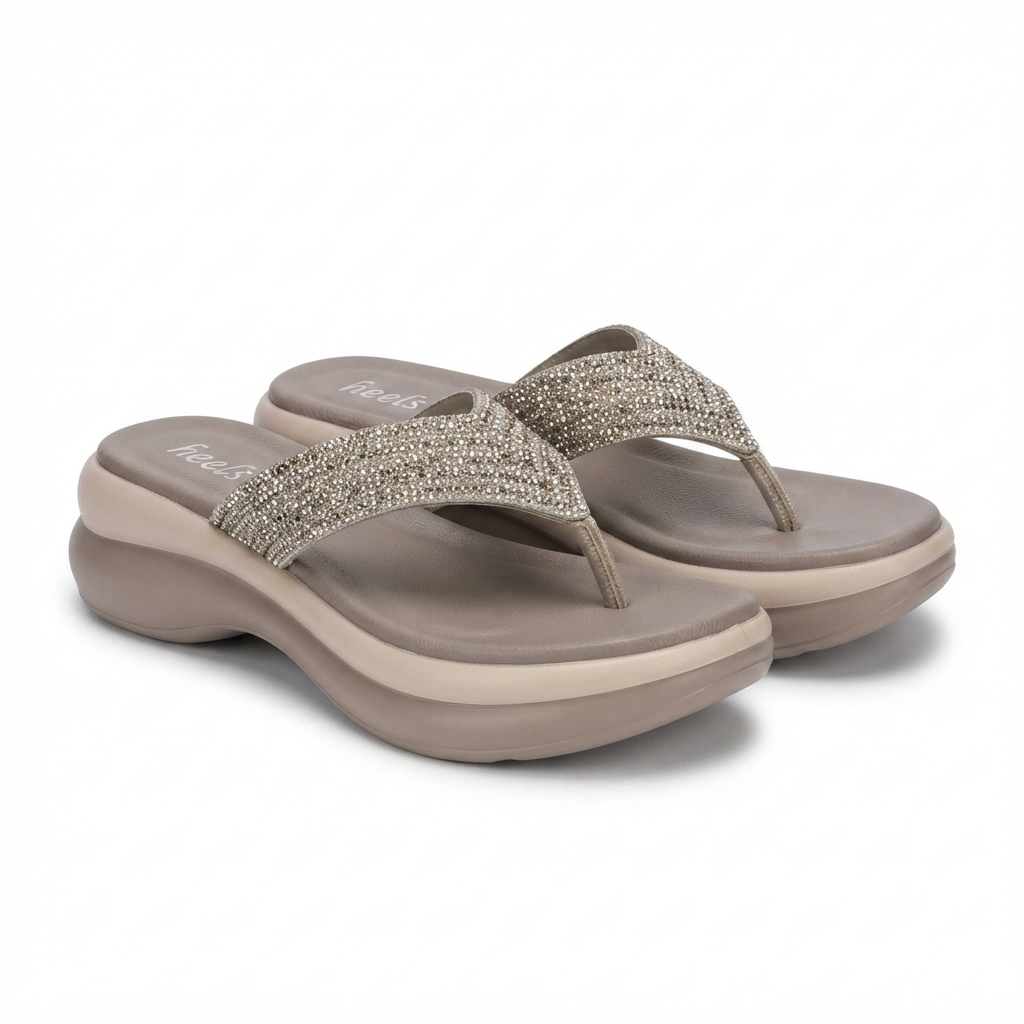 Emily 2.0 Chunky Cushion Bling Slippers