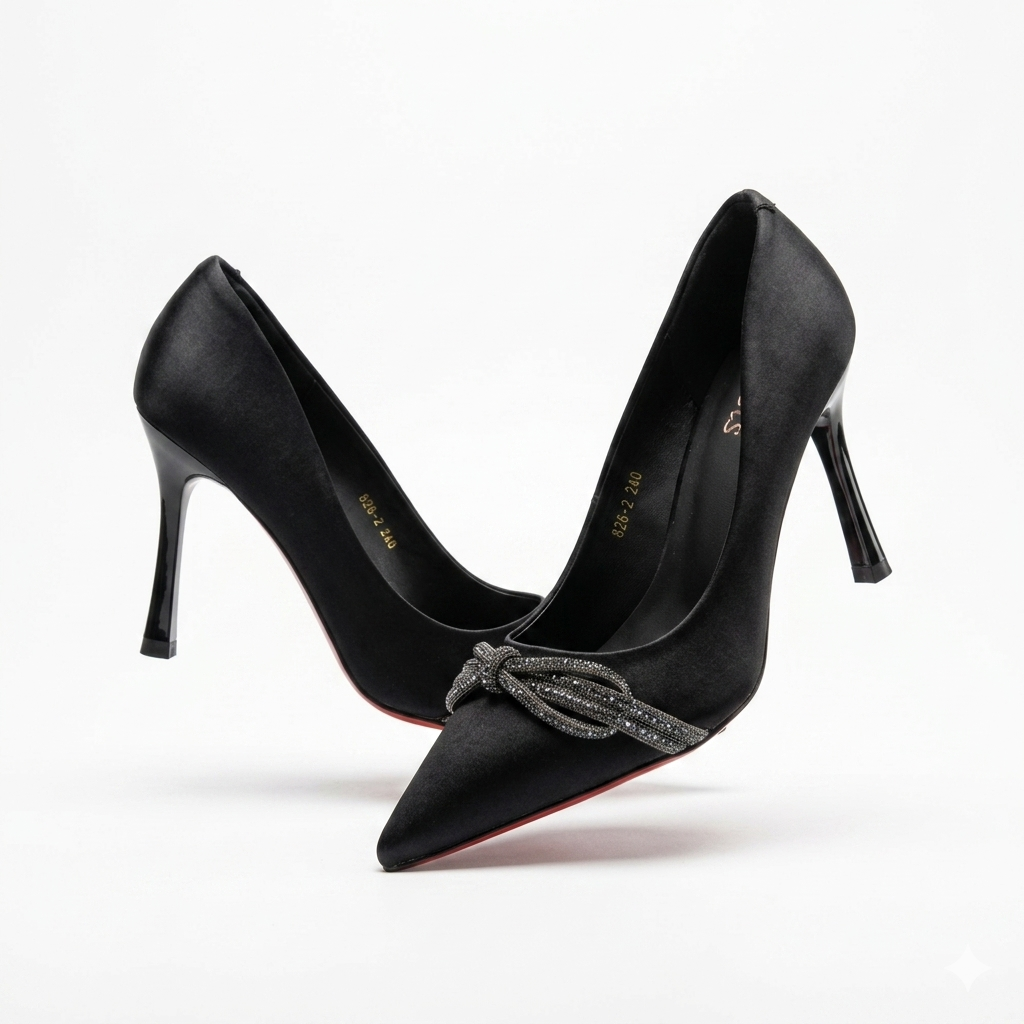 Iris Premium Pointed Bling Pencil Heel Stilettos