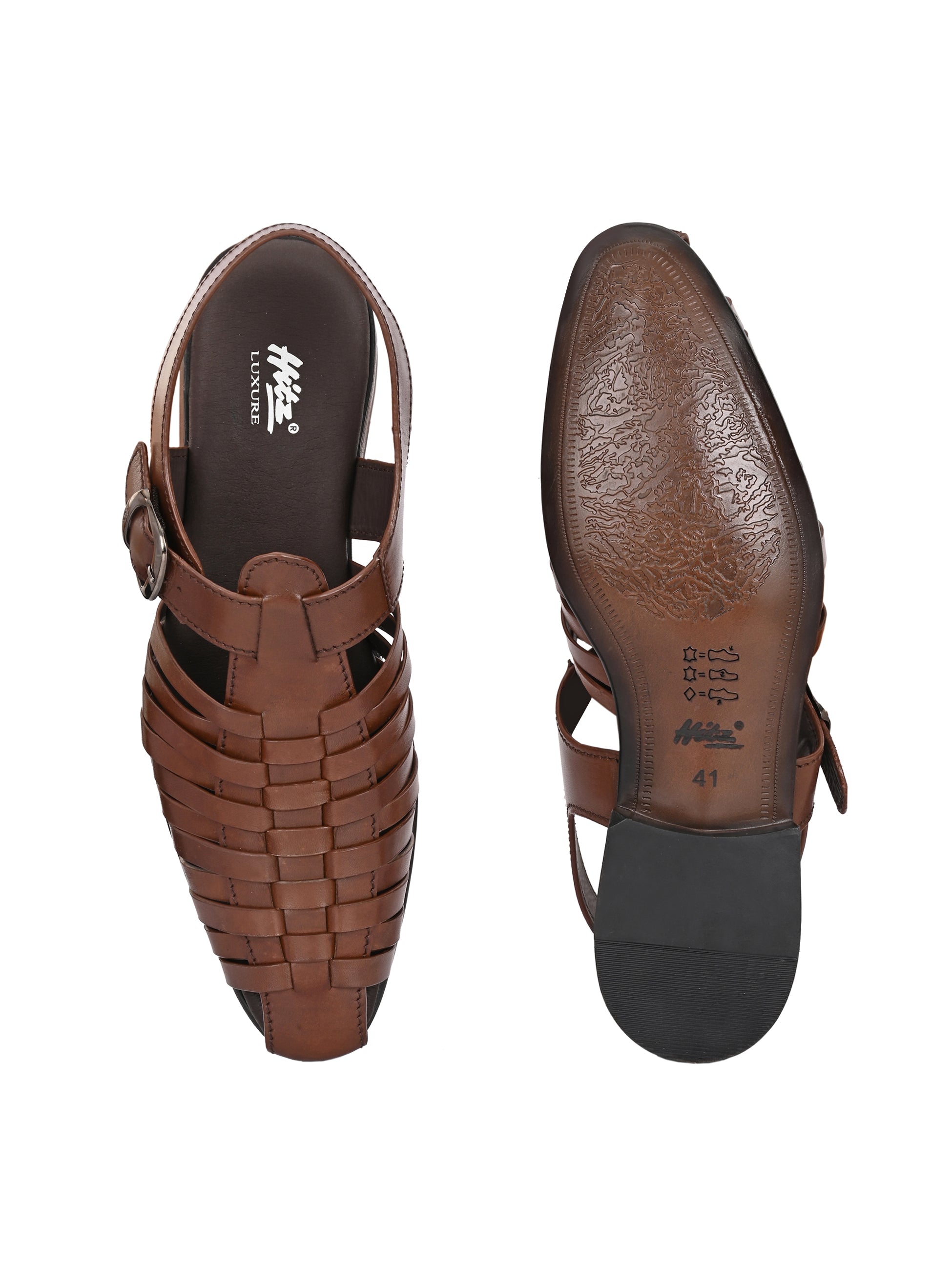 Ajrakh Strappy Leather Roman Sandals