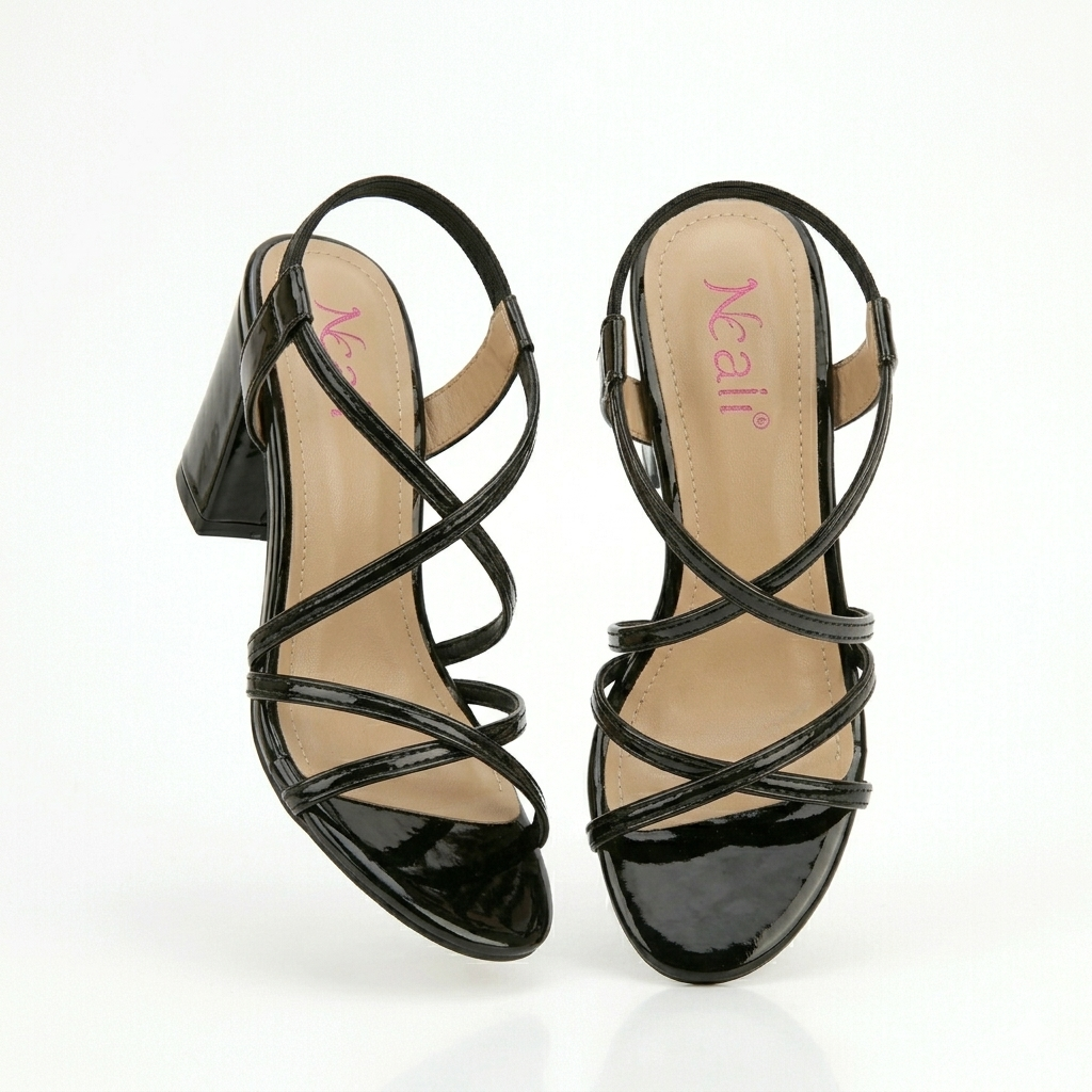 Aurelia Strappy Gladiator Patent Block Heels - The Heels India
