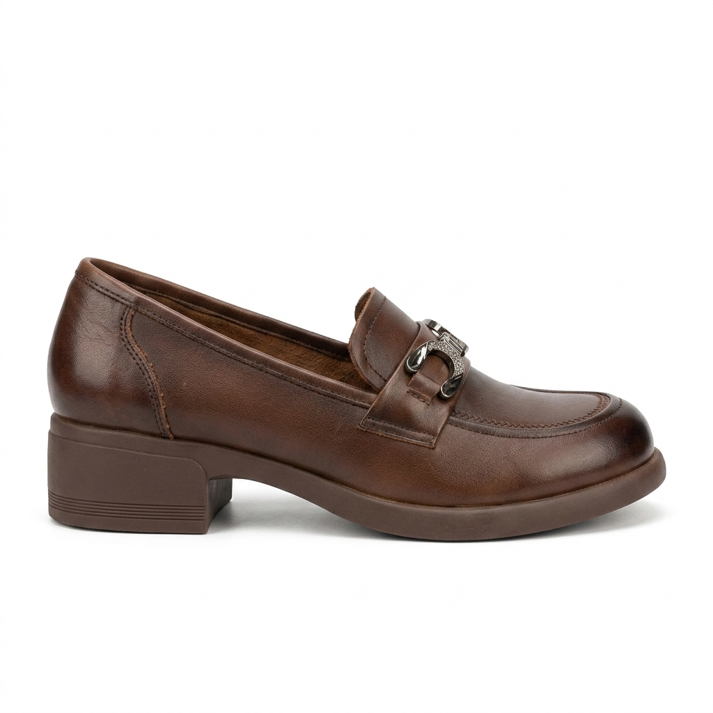Kelly Premium Leather Mid Heel Loafers