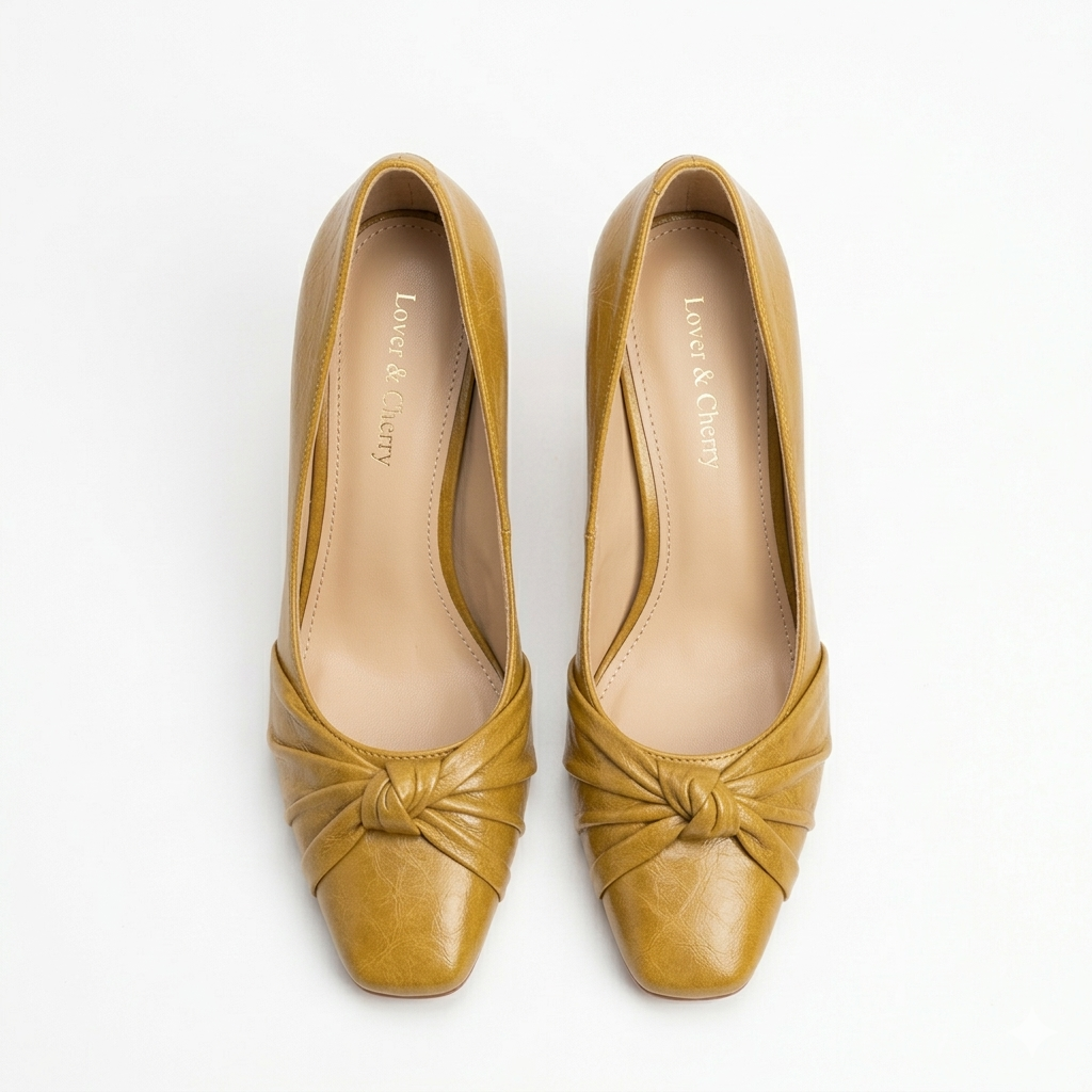 Evoria Premium Swirl Square Toe Block Heels