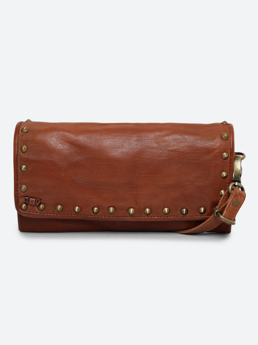 Olivia : Genuine Cognac Leather Mini Crossbody Bag