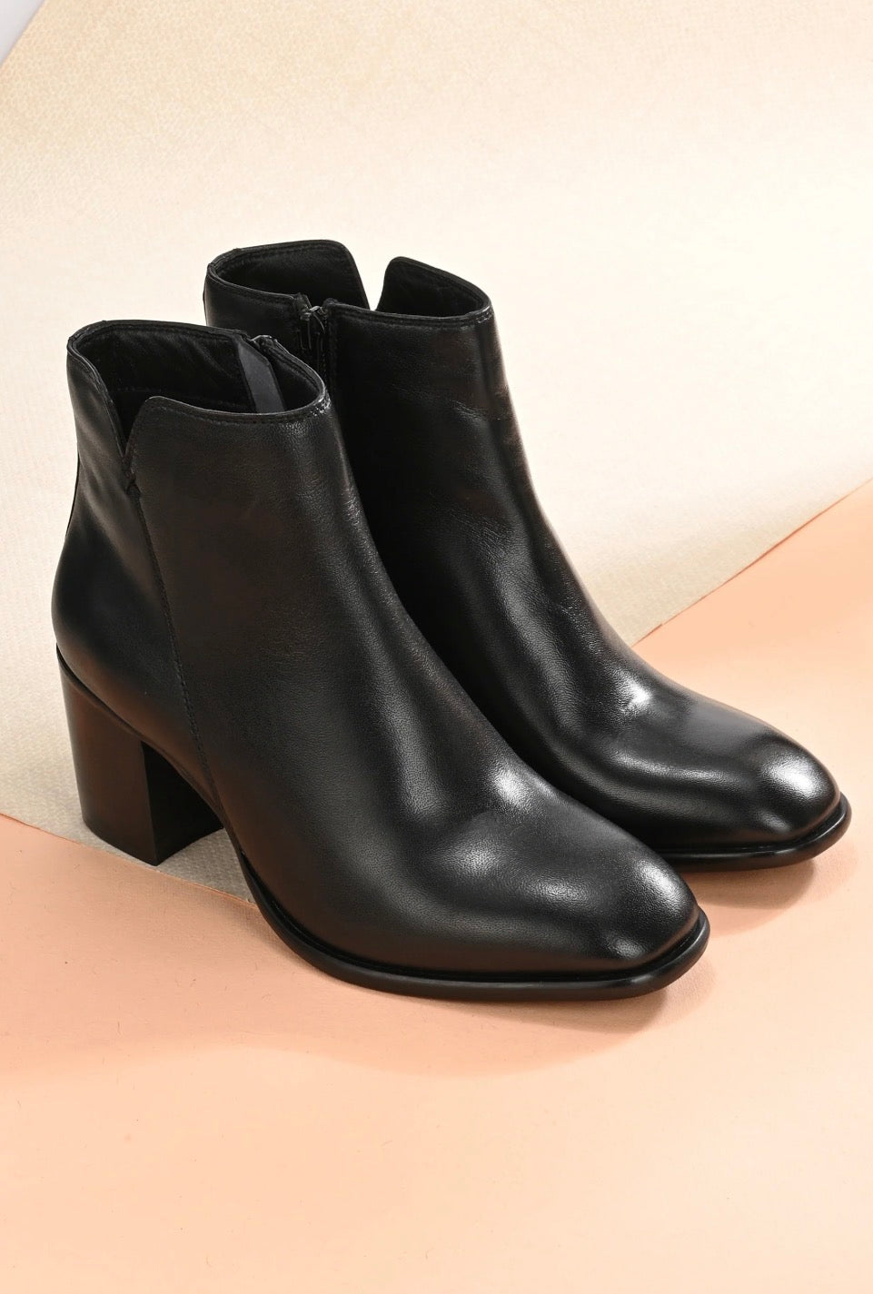 LUNA Luxury Leather Block Heel Winter Boots