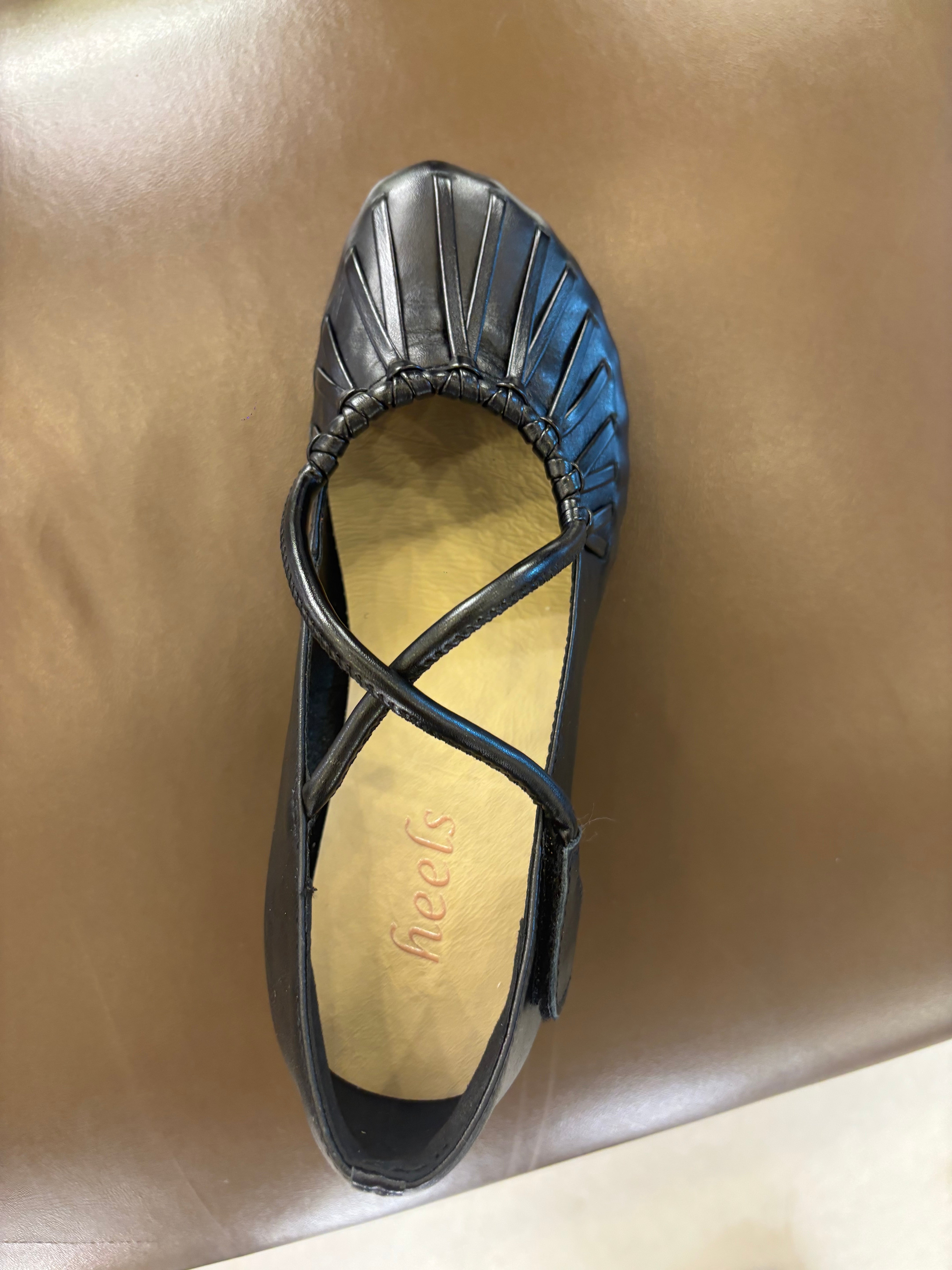Rihanna Premium Leather Velcro Strap Block Heels