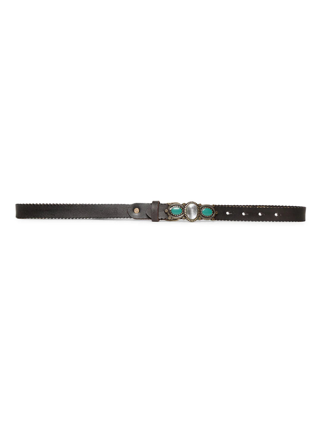 Black Women Embellished Leather Belt