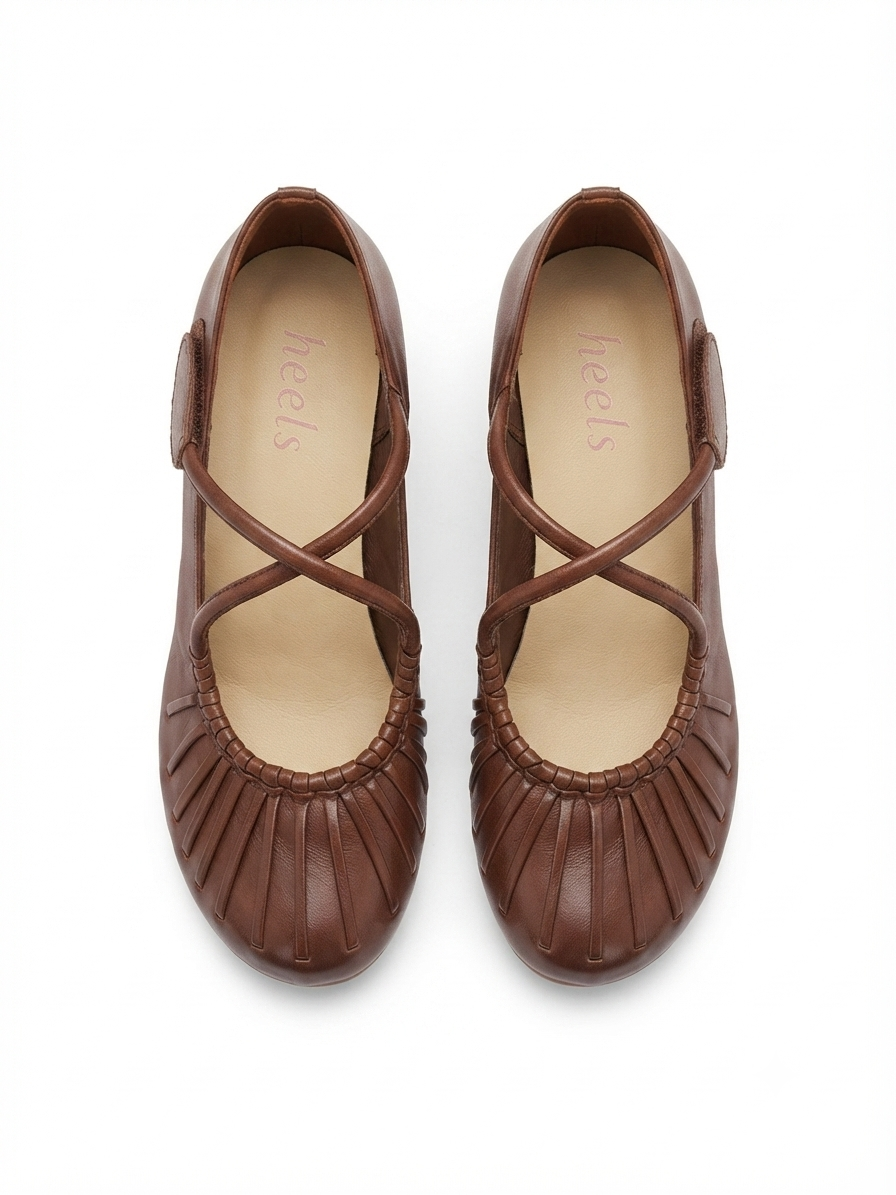 Rihanna Premium Leather Velcro Strap Block Heels