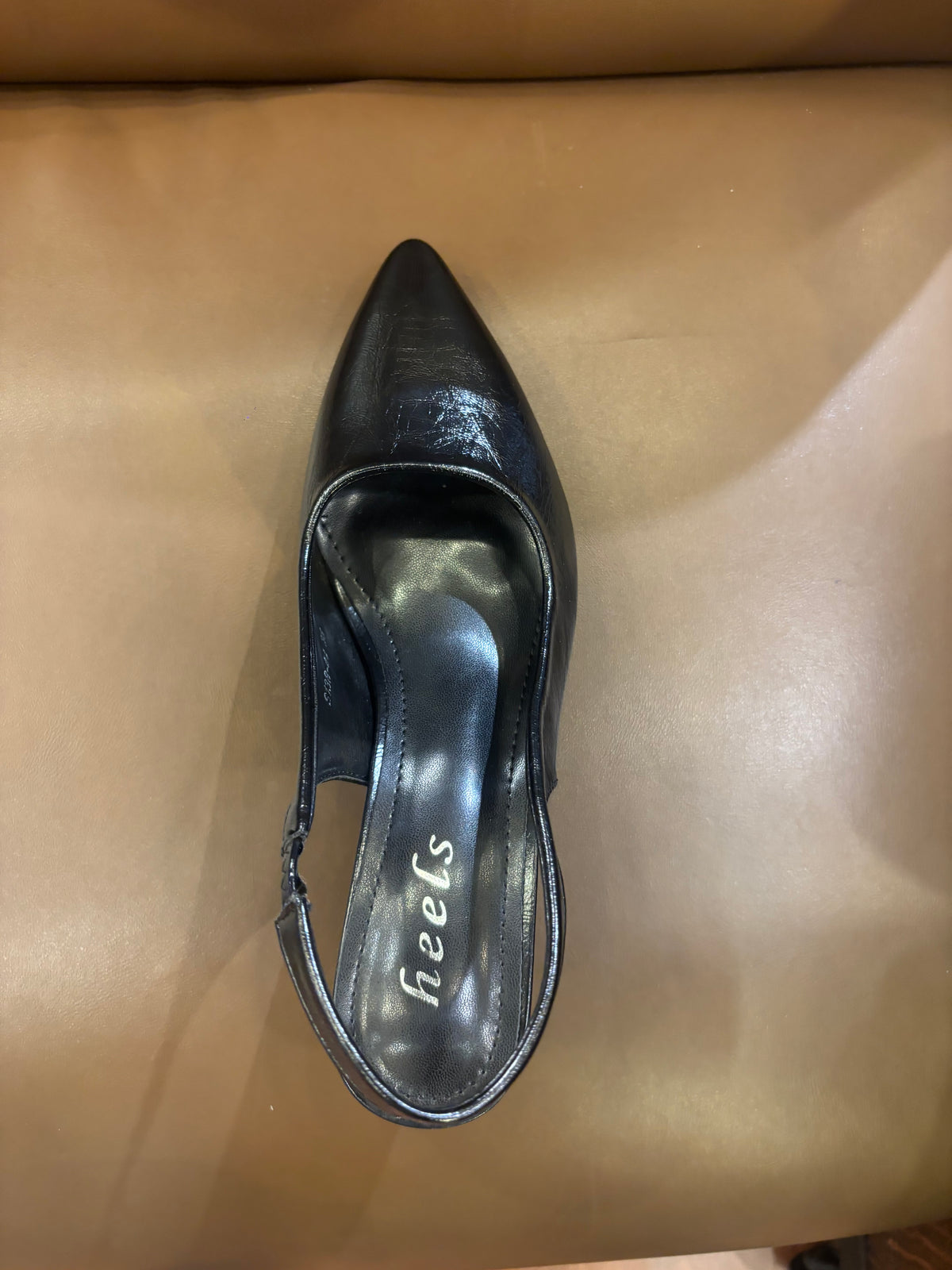 Noir Classic Slingback Pencil Heel Pumps in Black - The Heels India
