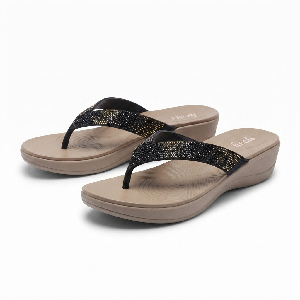 Esther Cushioned Bling V Slippers