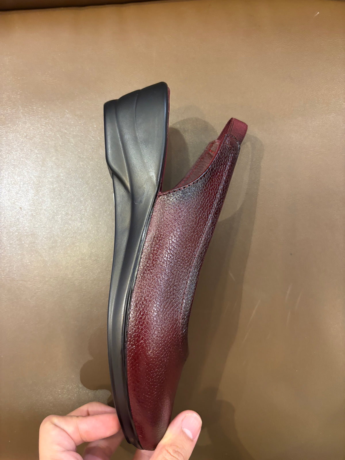 Marcia Leather Slingback Wedge Ballerinas
