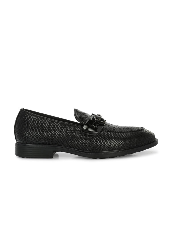 Oliver Textured Leather Buckle Loafers