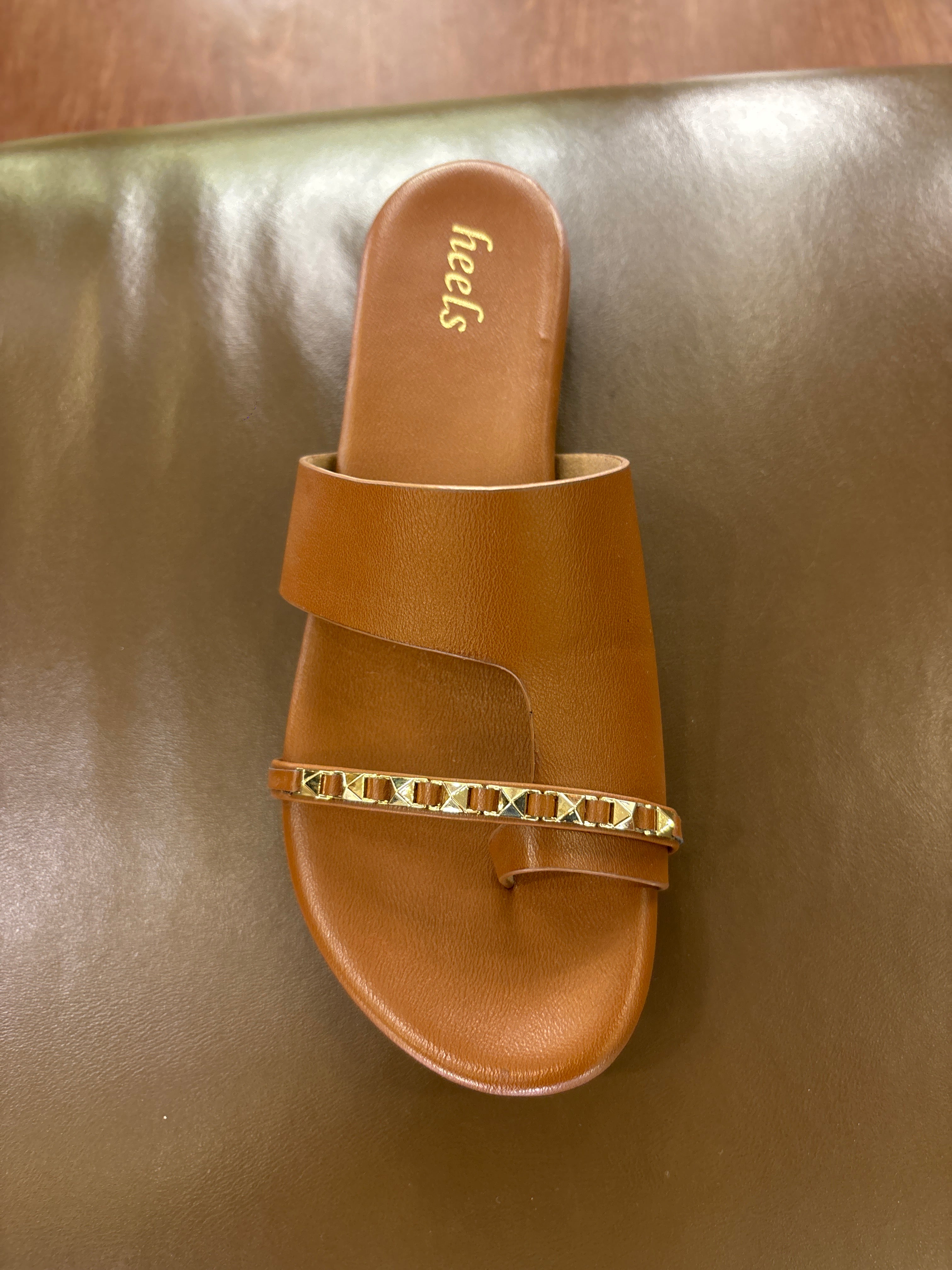 Sorrento Studded Strap Thumb Flat Sliders