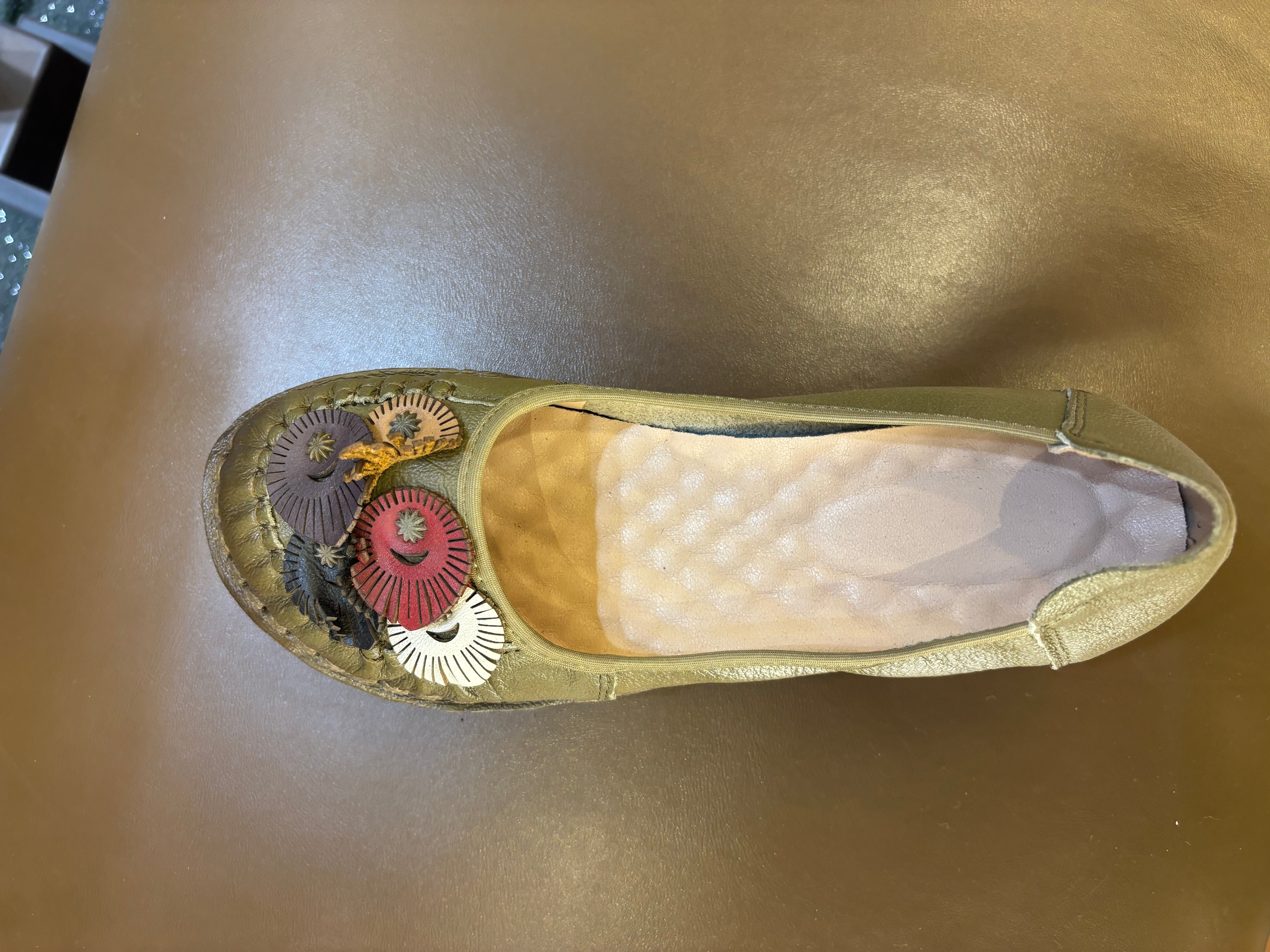 Teressa Premium Leather Comfort Flower Ballerinas