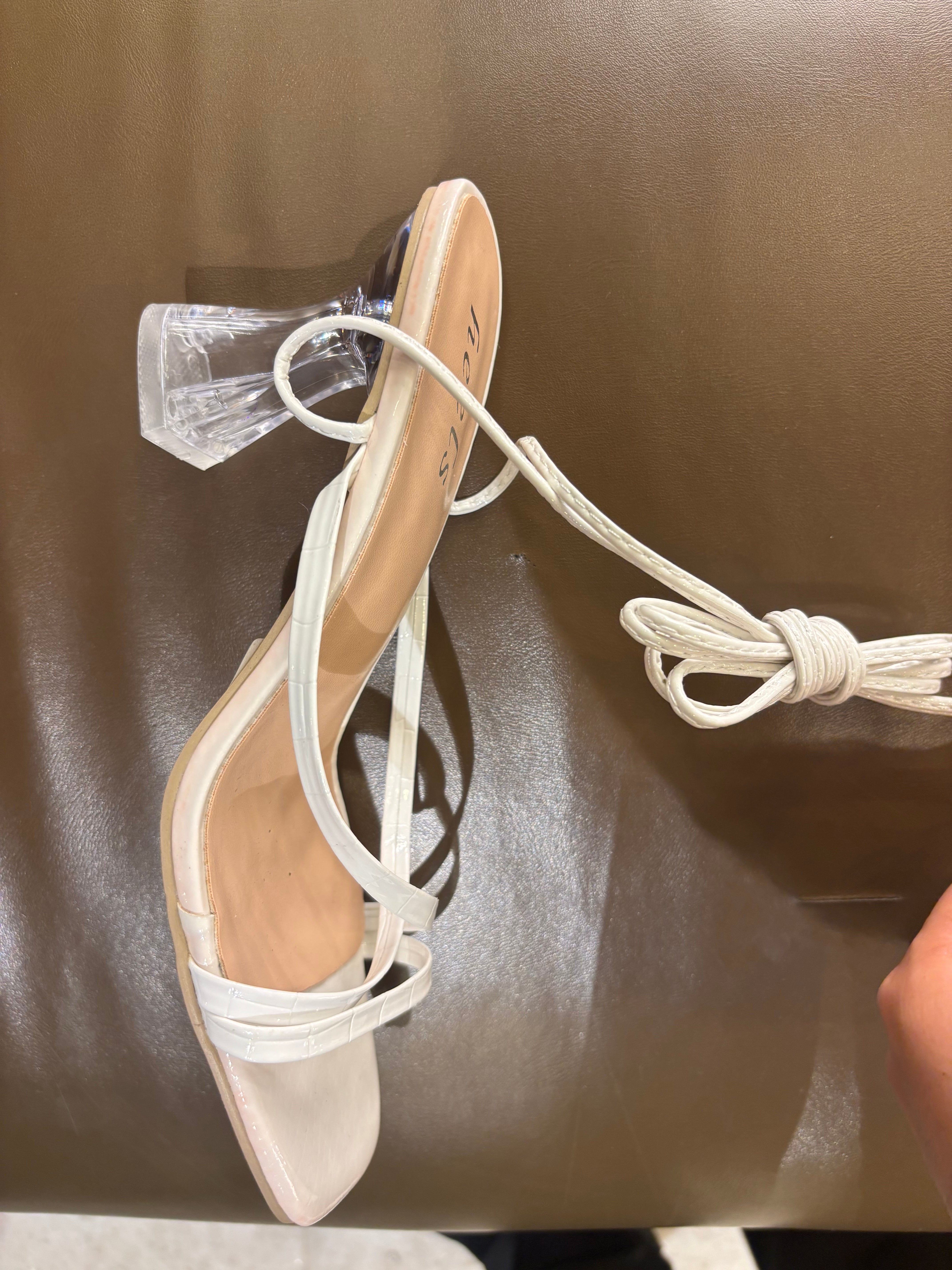 Lydia Tie Up Transparent Pencil Heels