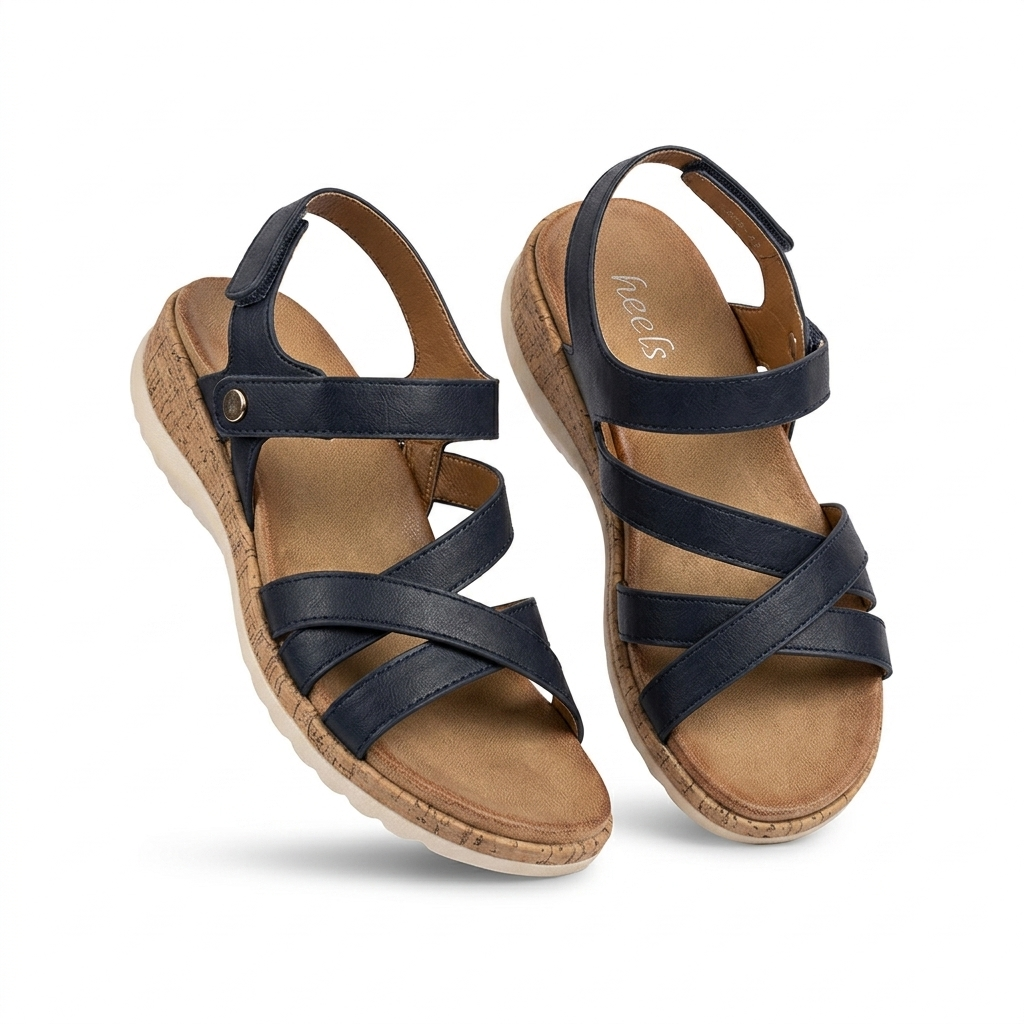 Frida Summer Criss Cross Comfort Velcro Sandals - The Heels India
