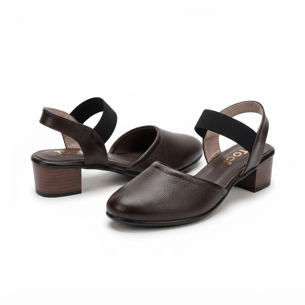 Marcia 2.0 Mini Leather Block Heel Pumps in Brown – view 2