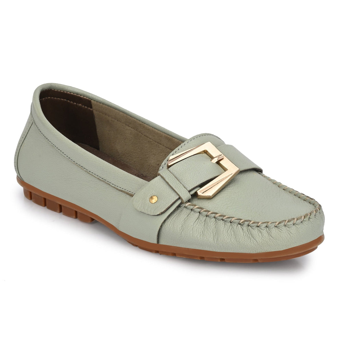 Kiya Buckled Leather Loafers