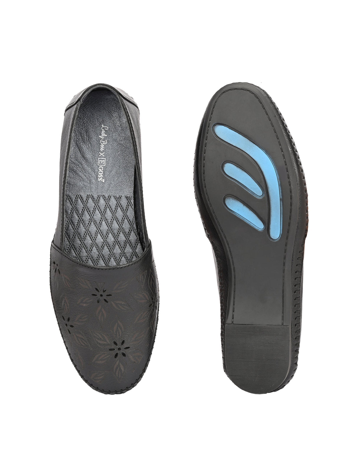 Teressa Perforated Cushioned Leather Ballerinas