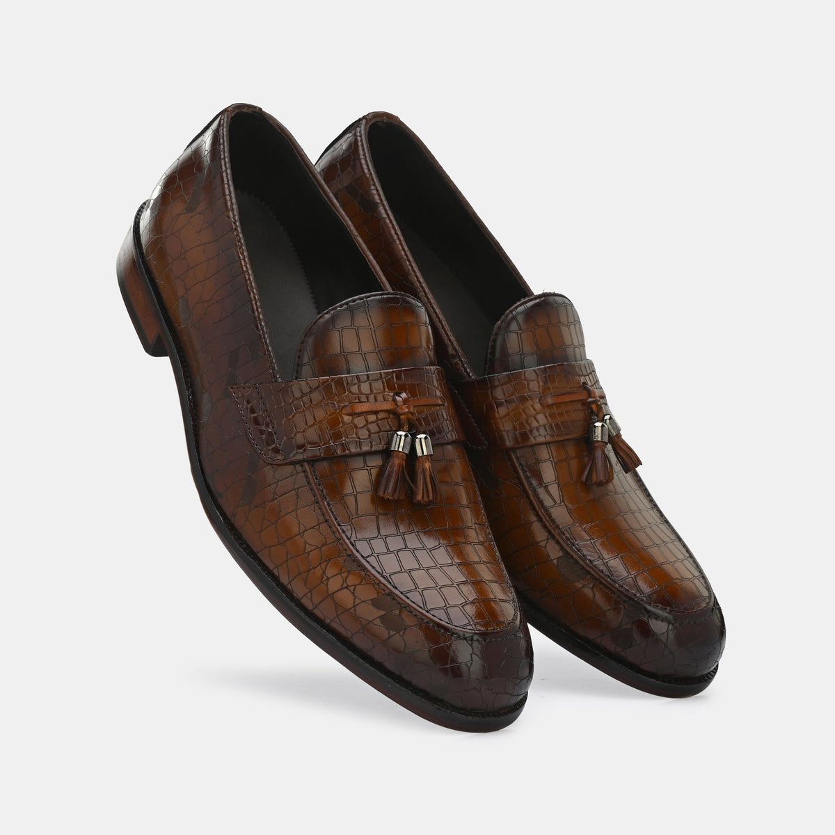 Pedri Luxury Leather Laser Engraved Tassel Loafers