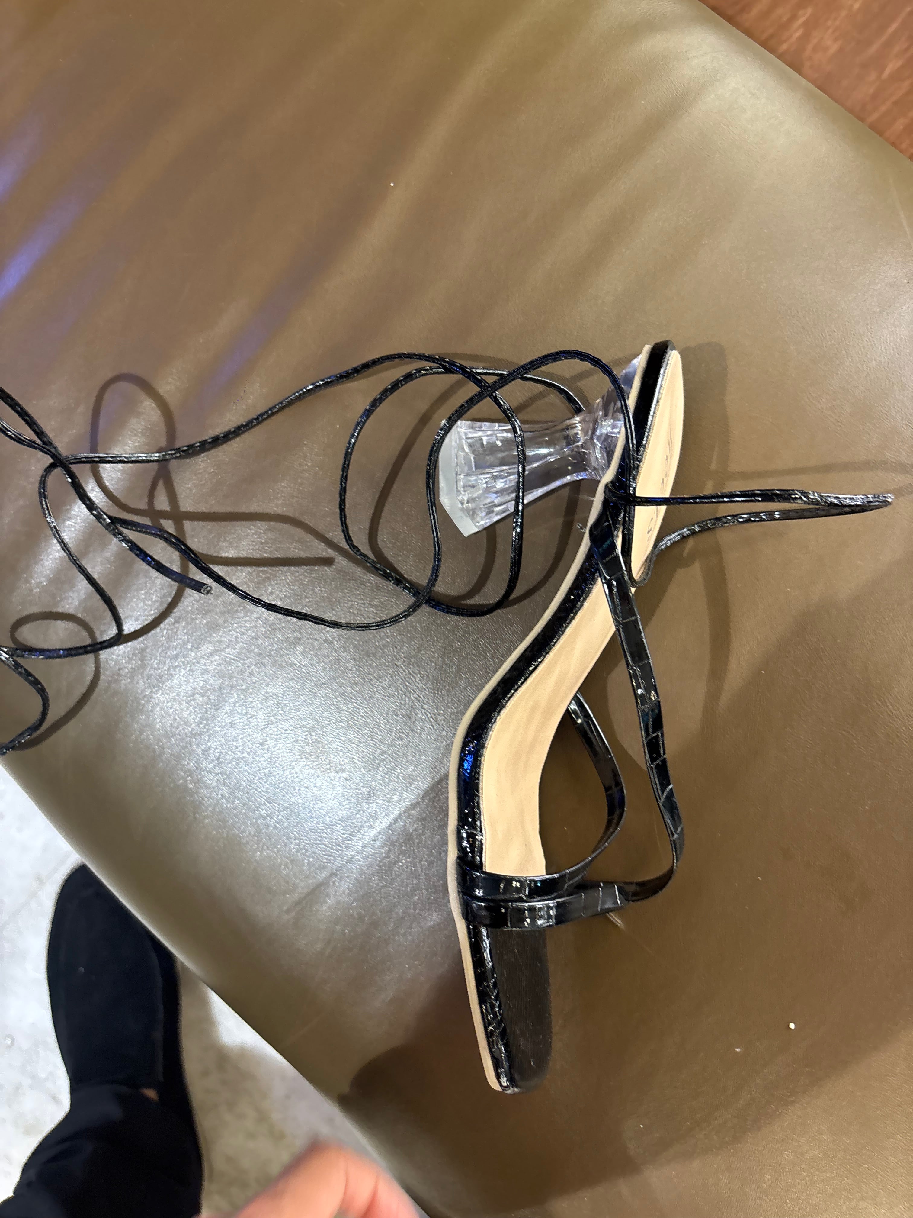 Lydia Tie Up Transparent Pencil Heels