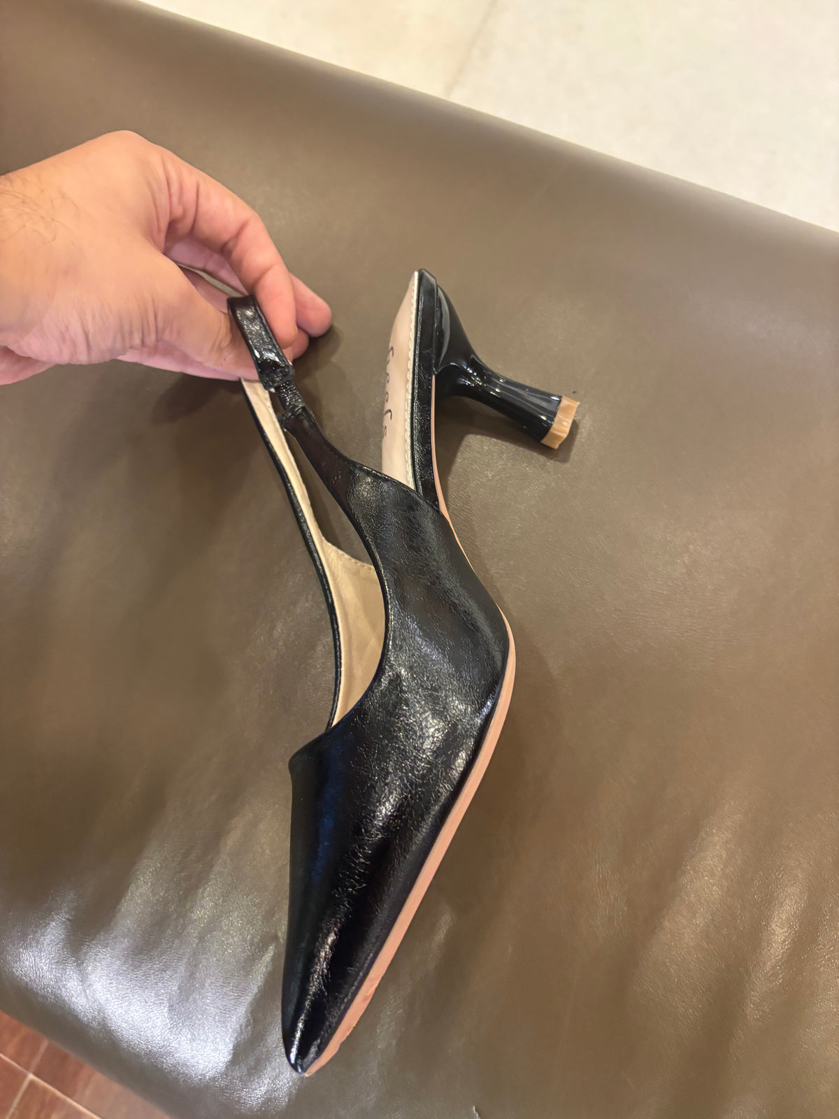 Zara Classic Sling Back Kitten Heel Pumps in Black - The Heels India