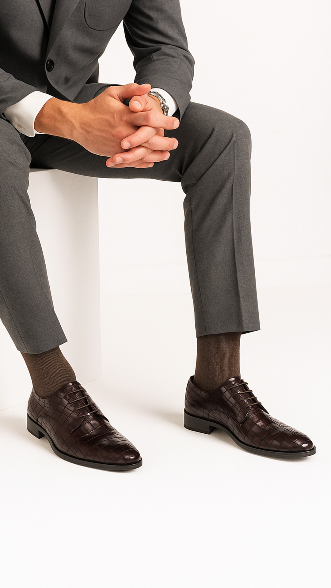 Godfrey Croco Lace Up Derby Shoes