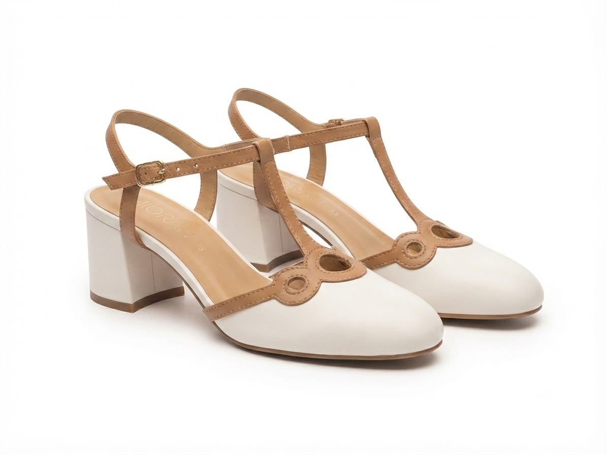 Iris 2.0 Premium Leather Ankle Strap Block Heels