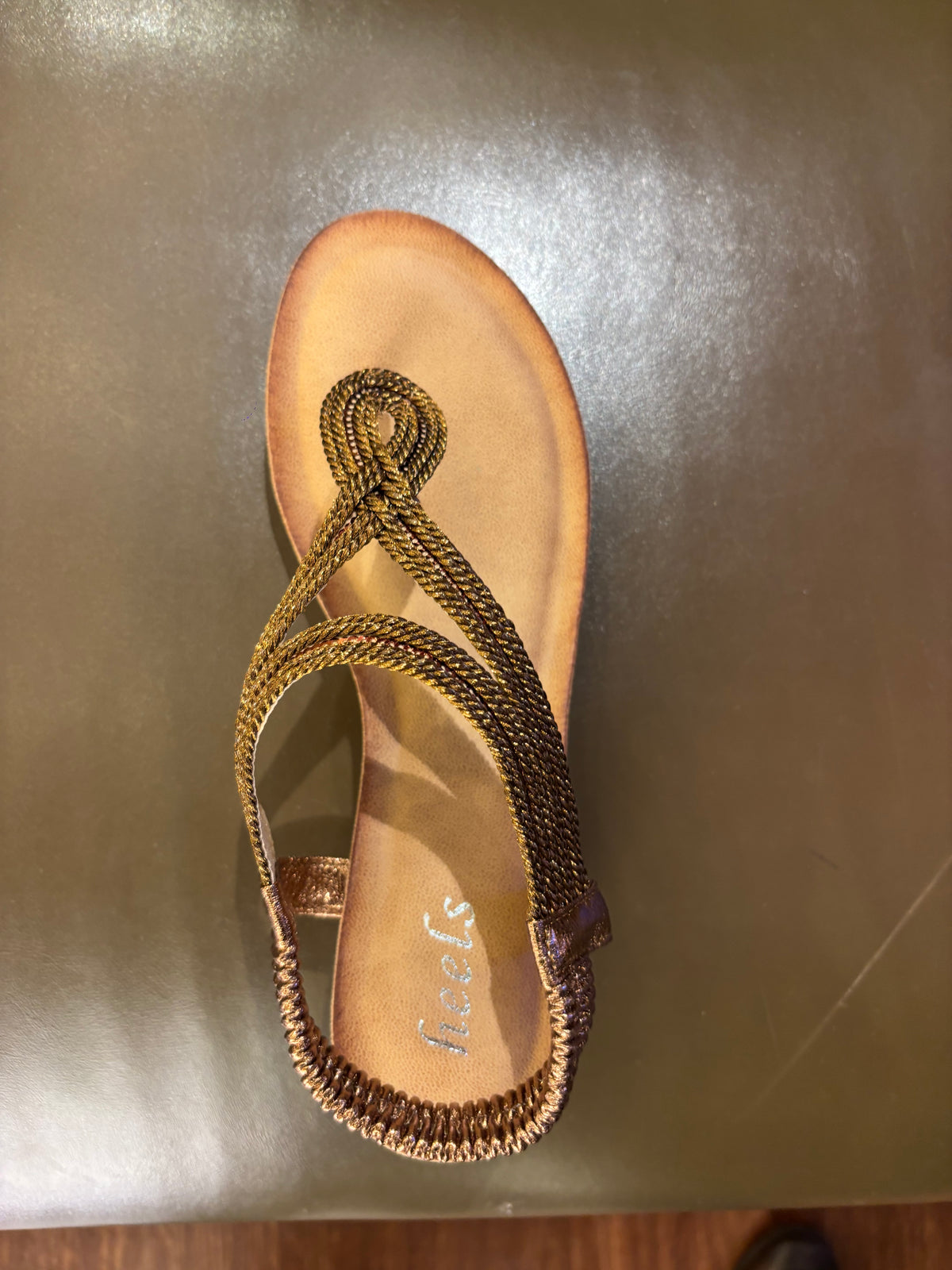 Cindy Wedge Back Elastic Crochet Sandals in Brown - The Heels India