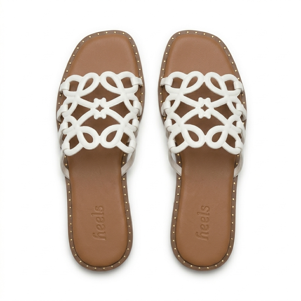 Portia Laser Cut Cushioned Summer Sliders