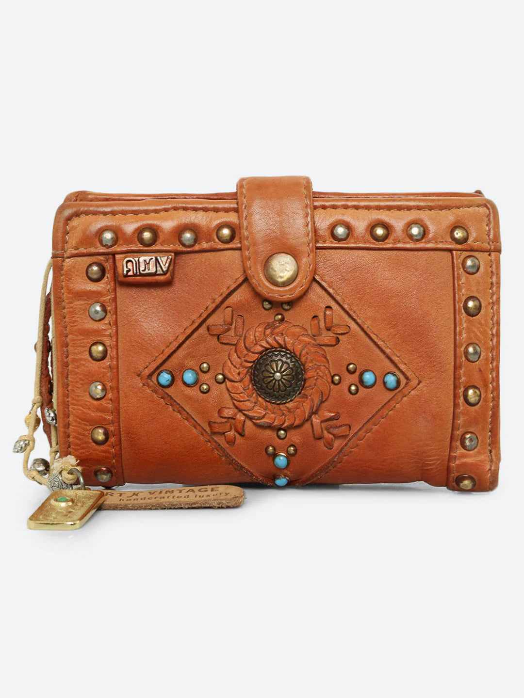 Lucca: Leather Studded Small Wallet