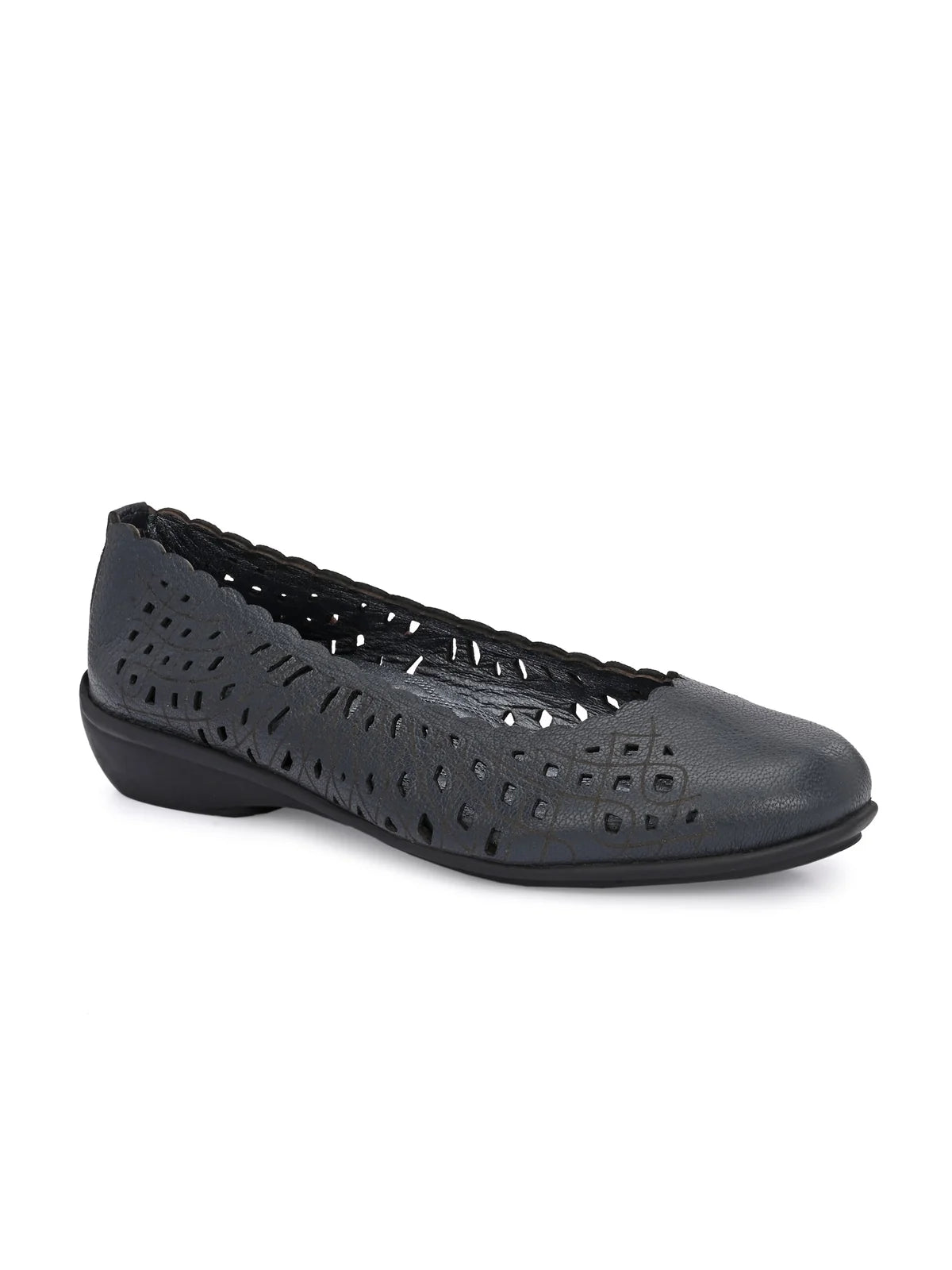 Keisha Perforated Cushioned Leather Ballerinas