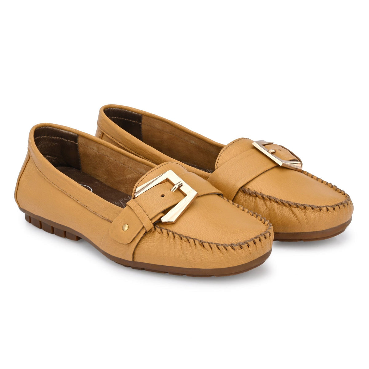 Kiya Buckled Leather Loafers
