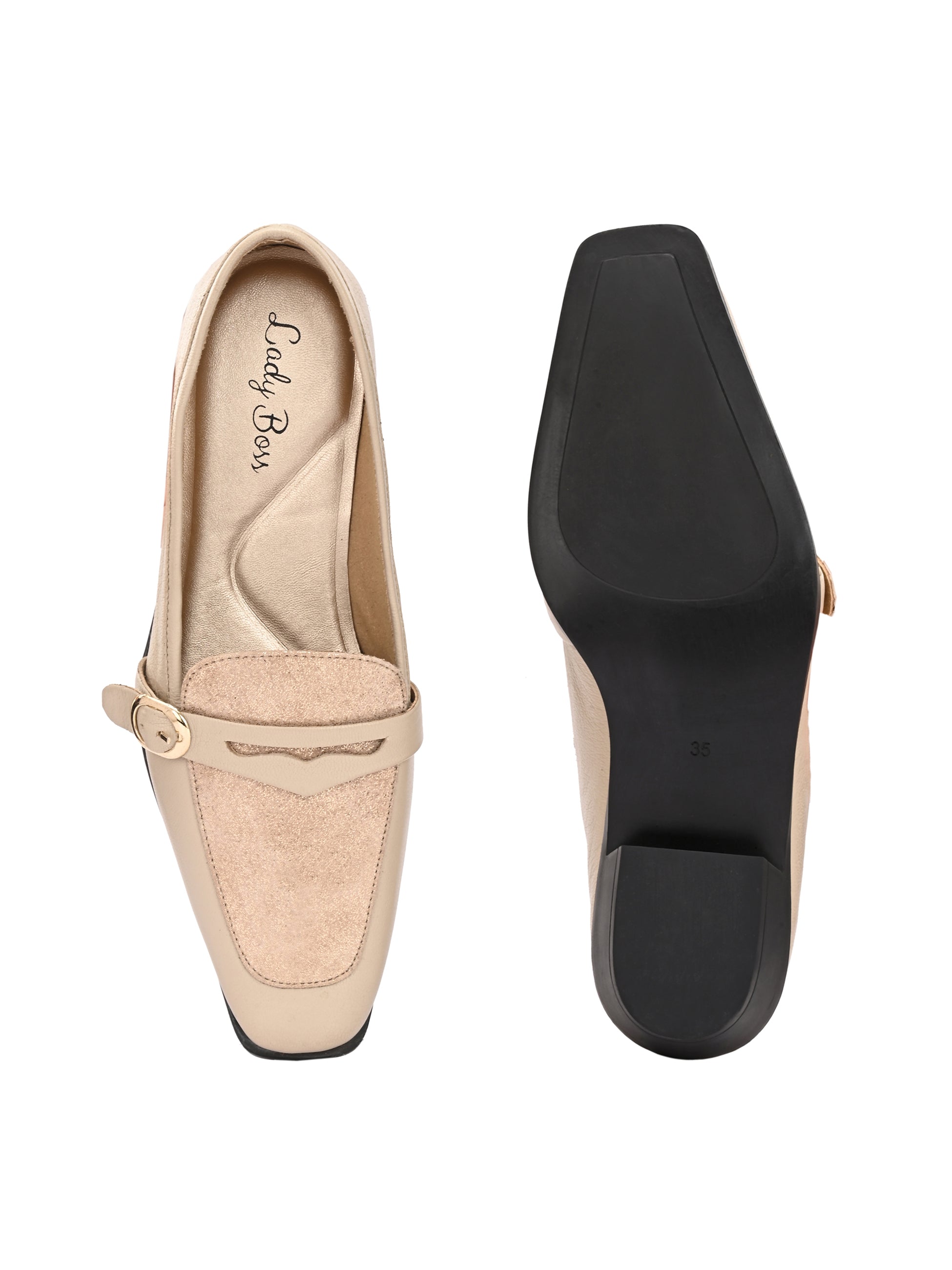 Roxburgh Leather Penny Heel Ballerinas