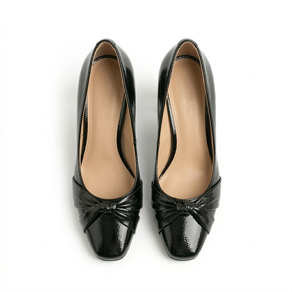 Evoria Premium Swirl Square Toe Block Heels