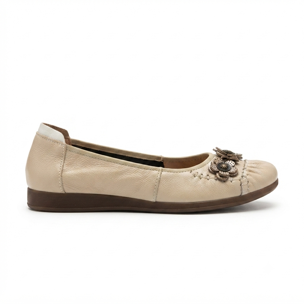 Flora 4.0 Premium Leather Cushioned Ballerinas