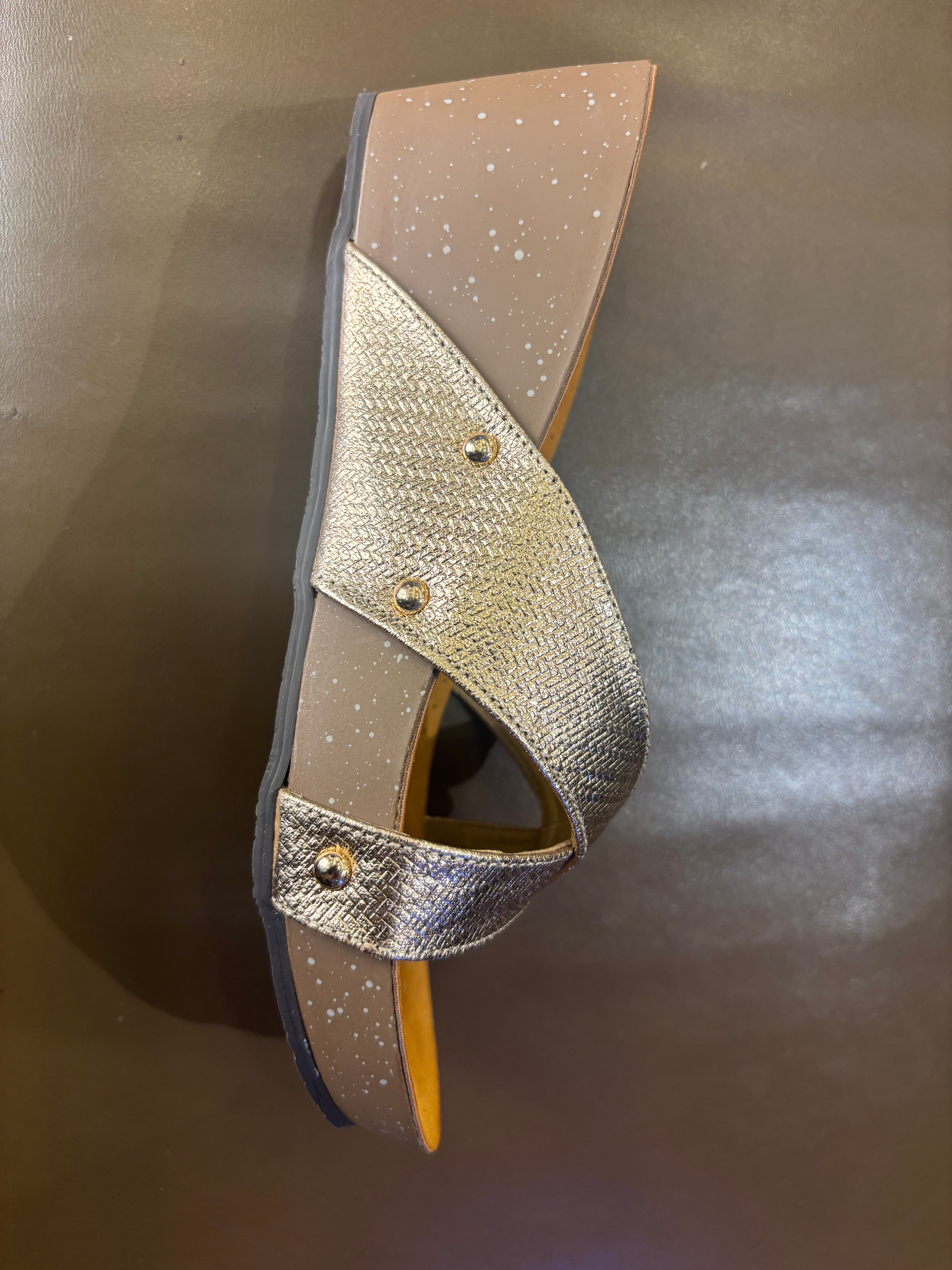 Divera Cross Cushioned Wedge Slippers