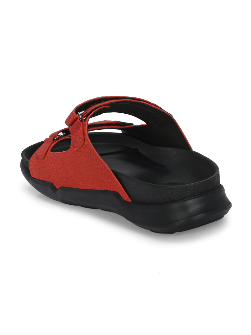 Harisson Red Leather Velcro Sliders HT
