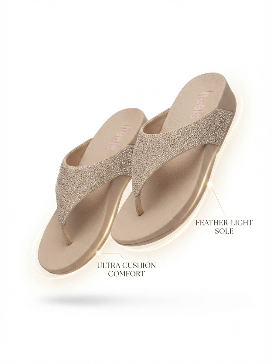 Gemma Bling Comfort Lite Flit Flop Slippers