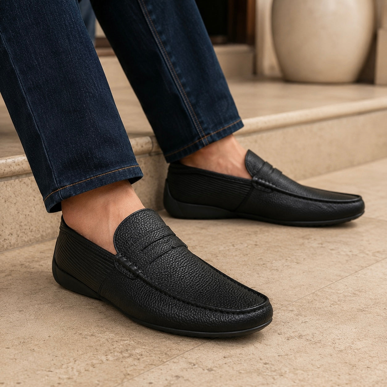 Terry Premium Leather Driving Loafers