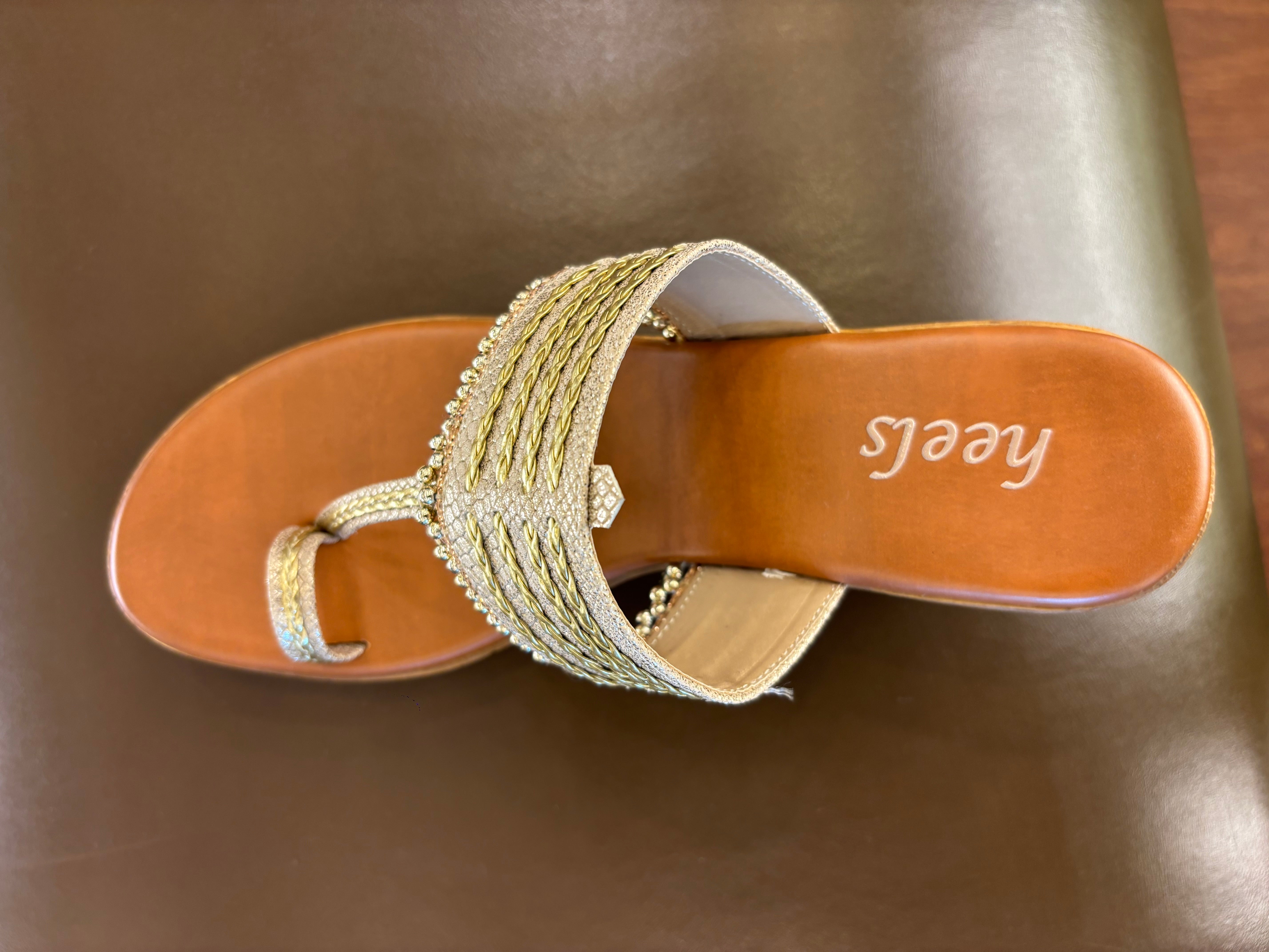 Zeeba Wedge Heel Kohlapuris