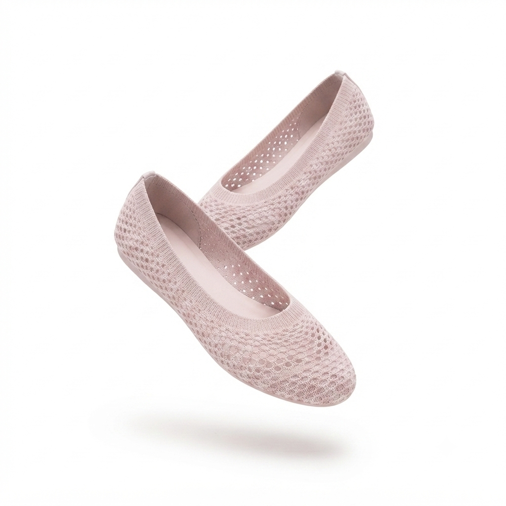 Grace Crochet Flat Flexi Comfort Ballerinas