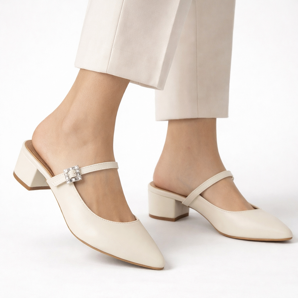 Julia Back Open Mid Heel Mary Janes